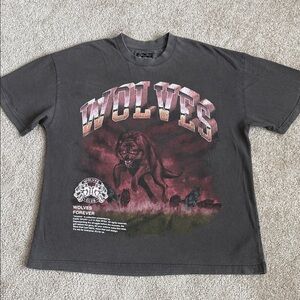 Darc Sport Wolves Grey Pink Gym Oversized Pump Cover Tee Short Sleeve Ohana